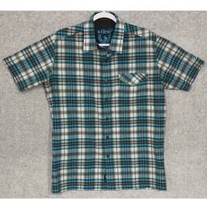 Kuhl Men's‎ Sz M Stallion Seersucker Plaid Button Up Short Sleeve Shirt Outdoors